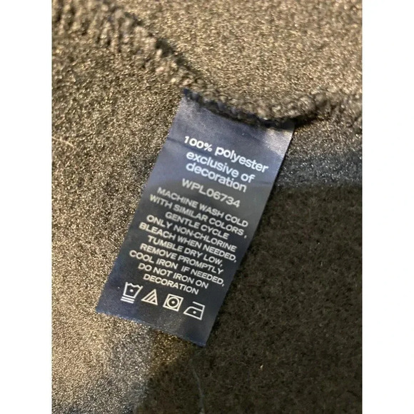 Nautica Boy's Size Small Gray Fleece Zip Front Jacket Black Vinyl Shoulder - Picture 7 of 8